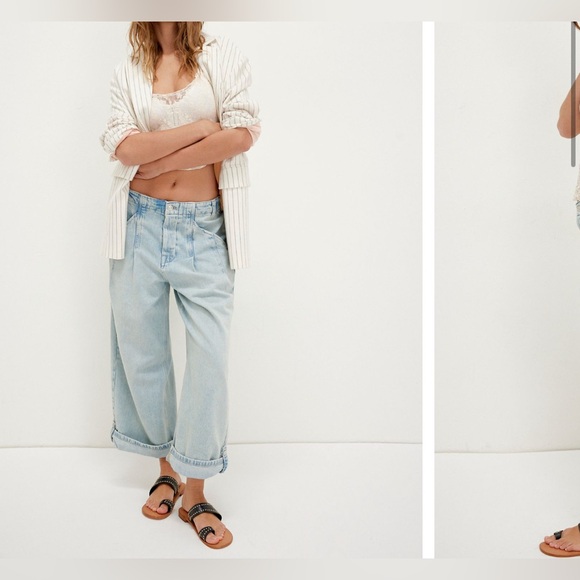 NWT Free People We The Free La Vida Pull-On Jeans - Bleached Blue - XS - Picture 3 of 10